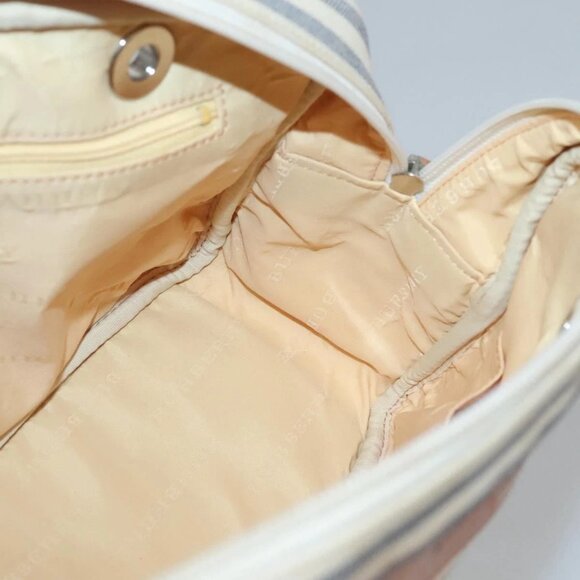 BURBERRY Hand Bag Canvas Leather White Silver Auth bs28984 - Picture 12 of 16